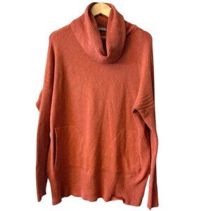 Cyrus Orange Cowl Neck Sweater Women’s M Cozy Pocket Knit